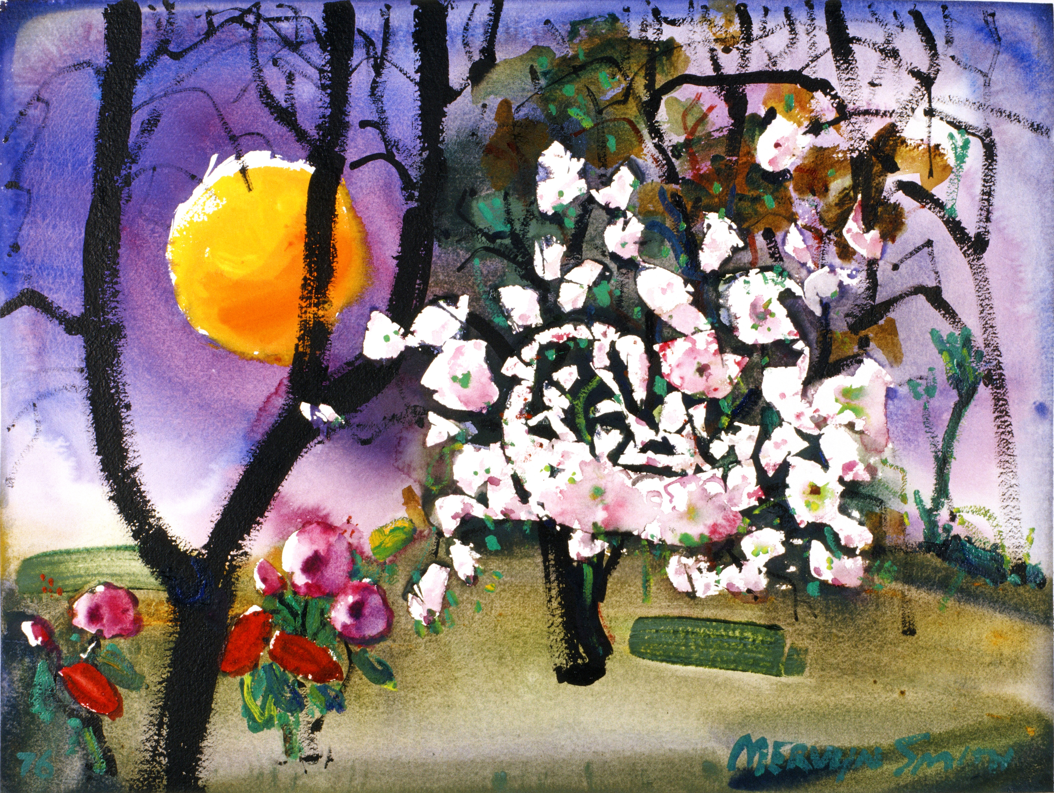 The almond tree I  (Garden with almond blossom)